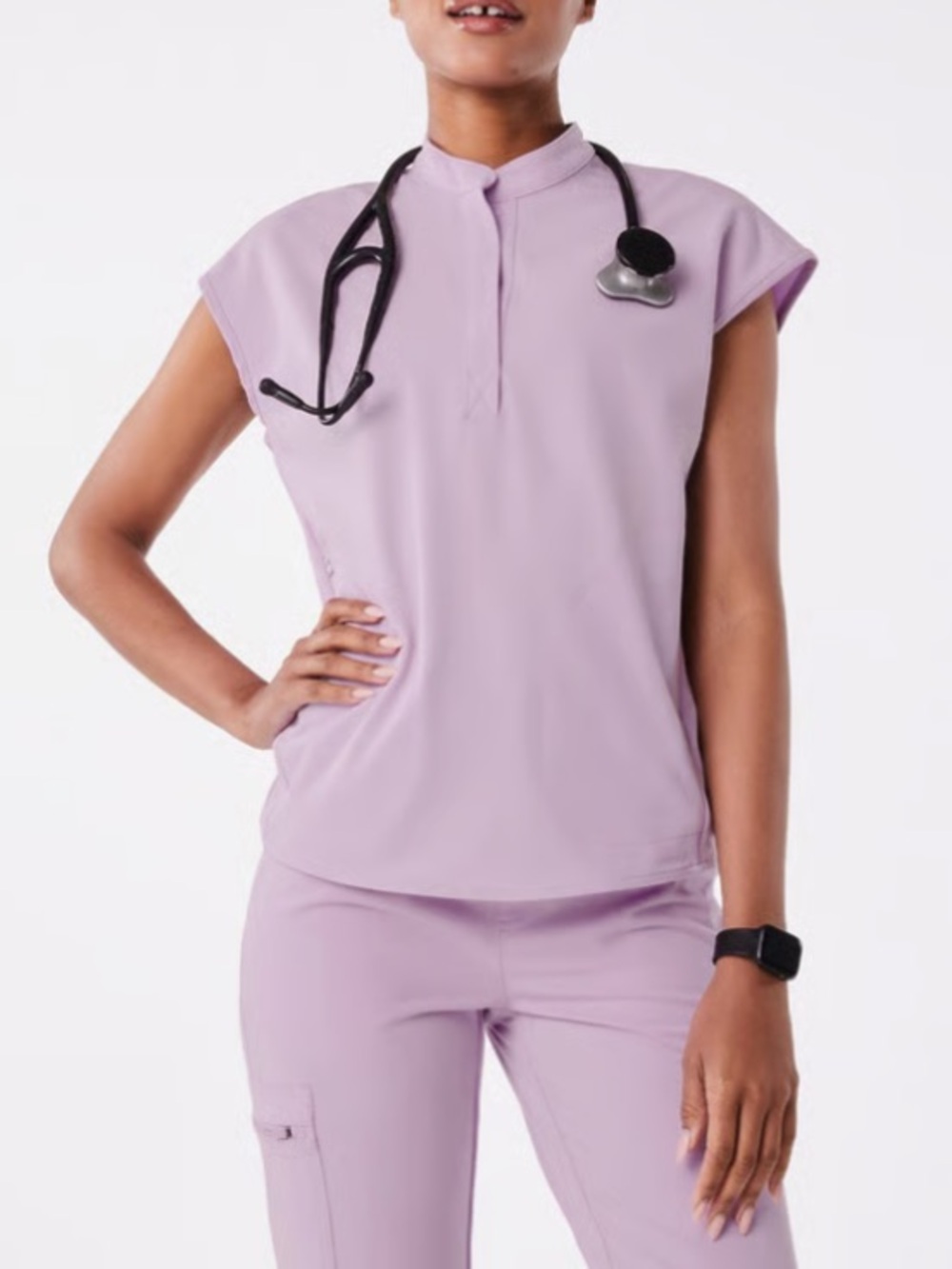 Figs Rafaela Oversized Scrub Top Lavender Haze Size M